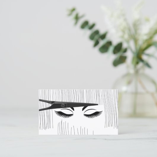 美容師シザー&ガールヘアサロン 名刺 (スタンド正面)