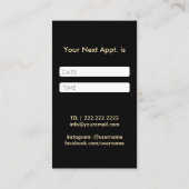 美容師シザー&コームフローラアポイントメント 予約カード (裏面)