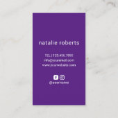 美容師シザー&ハンドロゴパープルサロン 名刺 (裏面)