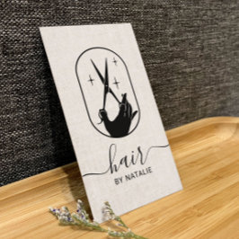 美容師シザー&ハンドロゴ美しいサロン 名刺