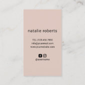 美容師シザー&ハンドロゴ赤面ピンクサロン 名刺 (裏面)