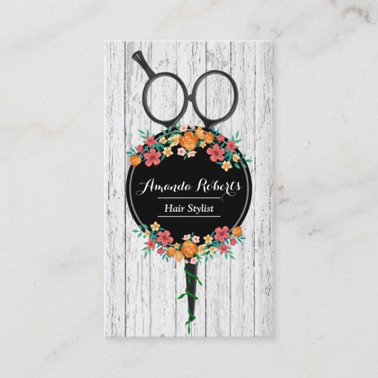 美容師シザー&フラワーズ素朴アポイントメント 予約カード (正面)