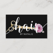 美容師シザー&フラワータイポグラフィサロン 名刺 (正面)