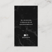 美容師シザー&フラワーバラ金ゴールド大理石 名刺 (裏面)