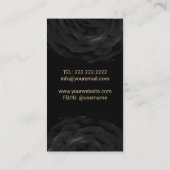 美容師シザー&ブラックフラワー美しいサロン 名刺 (裏面)