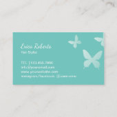 美容師シザー&蝶ライトティール(緑がかった色) 名刺 (裏面)