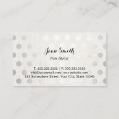 美容師シックシルバー水玉模様リエレガントネン 名刺 (裏面)