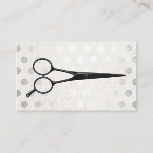 美容師シックシルバー水玉模様リエレガントネン 名刺 (正面)