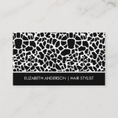 美容師シックピンクキリンアニマルプリントサロン 名刺 (正面)