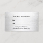 美容師シックブラックフローラシルバーアポイントメント 予約カード (裏面)