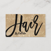 美容師シック金ゴールドグリッターモダンタイポグラフィ 名刺 (正面)
