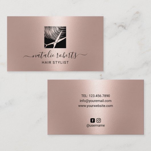 美容師シモダンザーロゴバラ金ゴールドサロン 名刺 (正面/裏面)