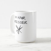 美容師シャツ、美容師シャツ コーヒーマグカップ (正面左)