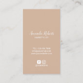 美容師ショートヘアカットガール美しいサロン 名刺 (裏面)