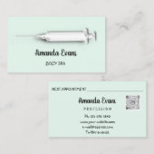 美容師シリンジボトックス注射銀グラデーション 予約カード (正面/裏面)