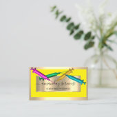 美容師シリンジボトックスB12 QRCodeイエロー金ゴールド 名刺 (スタンド正面)