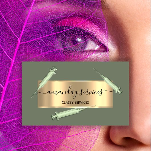 美容師シリンジボトックスB12 QRCodeグリーン 名刺