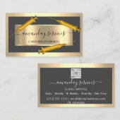 美容師シリンジボトックスB12 QRCodeグレーゴールデン 名刺 (正面/裏面)