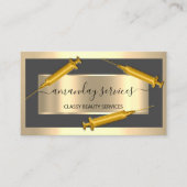 美容師シリンジボトックスB12 QRCodeグレーゴールデン 名刺 (正面)