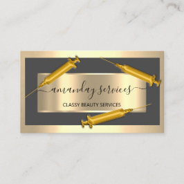 美容師シリンジボトックスB12 QRCodeグレーゴールデン 名刺