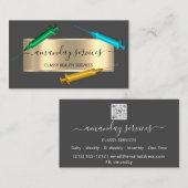 美容師シリンジボトックスB12 QRCodeグレーブルー 名刺 (正面/裏面)