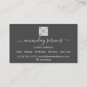 美容師シリンジボトックスB12 QRCodeグレーブルー 名刺 (裏面)