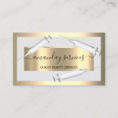 美容師シリンジボトックスB12 QRCodeグレー金ゴールド 名刺 (正面)