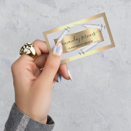 美容師シリンジボトックスB12 QRCodeグレー金ゴールド 名刺