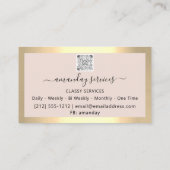 美容師シリンジボトックスB12 QRCodeバラ金ゴールド 名刺 (裏面)