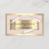 美容師シリンジボトックスB12 QRCodeバラ金ゴールド 名刺 (正面)