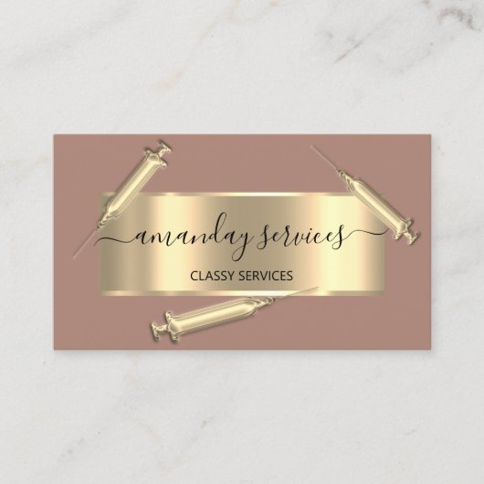 美容師シリンジボトックスB12 QRCodeバラ 名刺 (正面)