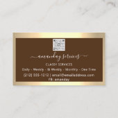 美容師シリンジボトックスB12 QRCodeブラウン金ゴールド 名刺 (裏面)