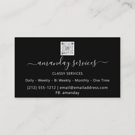 美容師シリンジボトックスB12 QRCodeブラックピンク 名刺 (裏面)