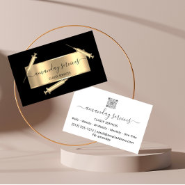 美容師シリンジボトックスB12 QRCodeブラック 名刺