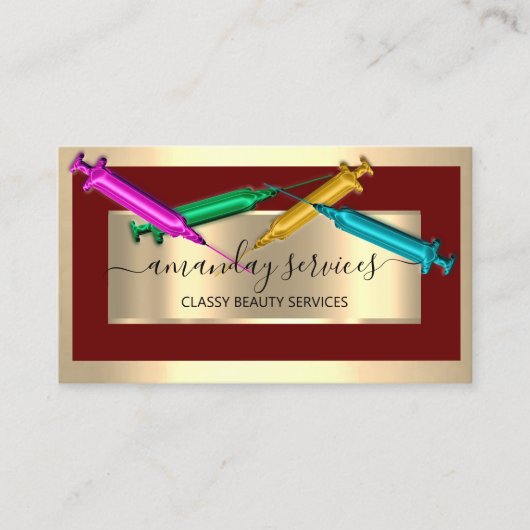 美容師シリンジボトックスB12 QRCodeブルゴーニュ 名刺 (正面)