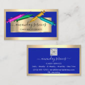 美容師シリンジボトックスB12 QRCodeブルーゴールデン 名刺 (正面/裏面)