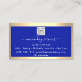 美容師シリンジボトックスB12 QRCodeブルーゴールデン 名刺 (裏面)