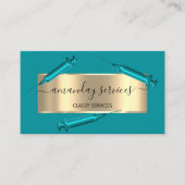 美容師シリンジボトックスB12 QRCodeブルー海 名刺 (正面)