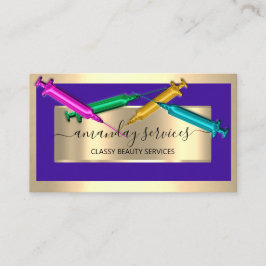 美容師シリンジボトックスB12 QRCodeブルー 名刺