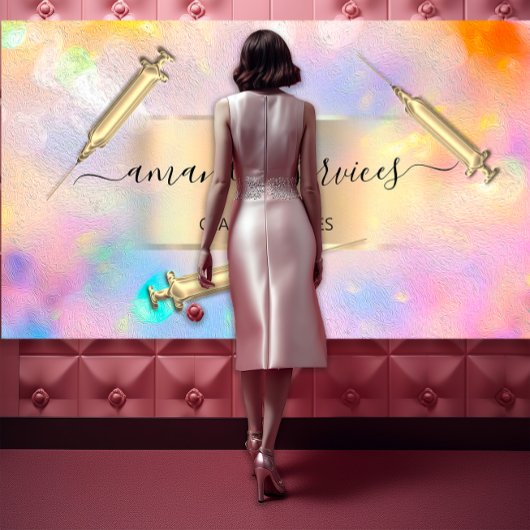 美容師シリンジボトックスB12 QRCodeホログラフ 名刺