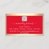 美容師シリンジボトックスB12 QRCodeレッドゴールデン 名刺 (裏面)