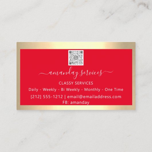 美容師シリンジボトックスB12 QRCode赤金ゴールド 名刺 (裏面)