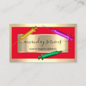 美容師シリンジボトックスB12 QRCode赤金ゴールド 名刺 (正面)