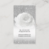 美容師シルバーグリッターシザー&バラ 名刺 (裏面)