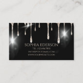 美容師シルバーグリッターブラック美しいサロン 名刺 (裏面)