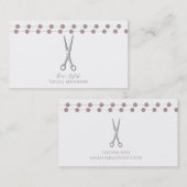 美容師シルバーシザースマミニマルーヴピンク 名刺 (正面/裏面)