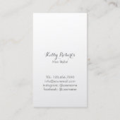 美容師シルバーシザーバタフライ紙アート 名刺 (裏面)