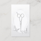 美容師シルバーシザーバタフライ紙アート 名刺 (正面)