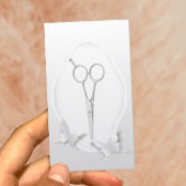 美容師シルバーシザーバタフライ紙アート 名刺
