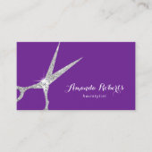 美容師シルバーシザーパープルモダンサロン 名刺 (正面)